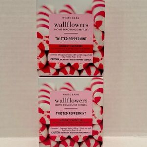 Bath & Body NEW (4) Twisted Peppermint Wallflower 2-Pack Refills